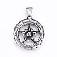 304 Stainless Steel Pentacle Pendants STAS-E434-19AS-2