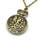 Alloy Flat Round with Bird Pendant Necklace Pocket Watch WACH-N011-70-2