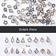 PandaHall Elite 105 pcs 7 Shapes Cubic Zirconia Alloy Flower/Heart/Horse Eye/Triangle Charms Sets for Jewelry Making ZIRC-PH0002-09-4