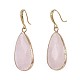 Boucles d'oreilles pendantes en quartz rose naturel EJEW-JE02998-03-1