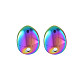 Colori arcobaleno 304 orecchini a bottone in acciaio inossidabile STAS-N098-020-2