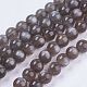Naturali nera perle di pietra di luna fili G-J157-8mm-05-1