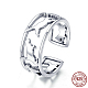 925 Sterling Silver Cuff Rings RJEW-FF0010-11AS-1