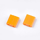2穴不透明ガラスシードビーズ  長方形  オレンジ  5x4.5~5.5x2~2.5mm  穴：0.5~0.8mm SEED-S023-21C-01-2
