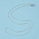 Silver Color Plated Brass Chain Necklaces for Women X-NJEW-D077-S-3