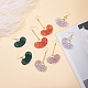 SUNNYCLUE 40Pcs 10 Colors Fan Shape Filigree Pendants Earrings Making Charms with Golden Mental Hole Jewellery Findings Accessory for DIY Earring Bracelet Making IFIN-SC0001-05G-6