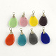 Cat Eye Pendants with Platinum Tone Iron Findings CE-R009-11-1