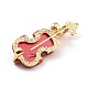 Violin Alloy Brooch with Resin Pearl JEWB-O009-01-2