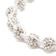 Bracelet de perles tressées en strass boule scintillante pour femme BJEW-JB07703-03-4