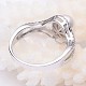 Platinum Tone Sterling Silver Cubic Zirconia Finger Rings RJEW-E043-02P-17mm-3