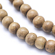 Fili di perle di legno di canfora naturale WOOD-P011-10-6mm-3