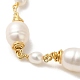 Natural Pearl Beaded Link Bracelets BJEW-C051-39G-2