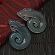 Chinoiserie Jewelry Natural Gemstone Agate Carved Dragon Pendants G-O001-15-1