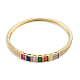 Bracelet à charnière rectangle en zircone cubique colorée BJEW-N014-007-2