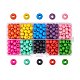 PandaHall About 330 Pcs 10 Colors 7mm Dyed Environmental Round Wood Beads for Jewelry Craft Making WOOD-PH0003-01-2