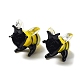 インテリアオーナメントパーツ  手作りランプワーク表示の装飾  ミツバチ  黄色と黒  20~26x12x17~20mm LAMP-J084-55-1