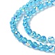 Transparentes perles de verre de galvanoplastie brins GLAA-Q099-B01-01-3