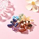 Natural Mixed Gemstone Chips & Pearl Beaded Flower Brooch Pin JEWB-BR00106-3