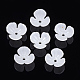 3花弁ABSプラスチックパール調ビーズキャップ  花  乳白色  10.5x11x5mm  穴：1.5mm OACR-S020-20-2