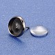 Diy laiton boucle d'oreille supports cabochon de la lunette et cabochons de verre transparent DIY-X0267-01-10mm-B-RS-3