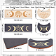 Gorgecraft 4 pièce 2 couleurs support de carte de tarot en bois motif lune et pentacle carte de tarot support d'autel noir rectangle forme de lune support d'affichage de carte de tarot pour fournitures de divination de sorcière DJEW-GF0001-47A-2