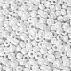ガラスシードビーズ  不透明な色の光沢の  ラウンド  ホワイト  4mm  穴：1.5mm  約1000個/100g X1-SEED-A012-4mm-121-2