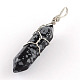 Natural Snowflake Obsidian Stone Double Terminated Pointed Pendants G-R278-41-1