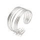 304 Stainless Steel Multi Line Cuff Bangles for Women BJEW-L682-009P-3