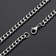 Men's 304 Stainless Steel Cuban Link Chain Necklaces NJEW-T012-04A-66-S-1