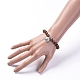 Perles de bois unisexes bracelets à breloques extensibles BJEW-JB04959-03-4