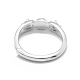 Componentes ajustables del anillo de dedo de plata de ley 925 con baño de rodio STER-L055-023P-3