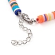 Valentine's Day Rainbow Polymer Clay Heishi Beaded Necklaces NJEW-JN03301-4