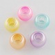Spray Painted Glass Large Hole Beads X-DGLA-R014-8mm-M-1