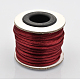 マクラメラテール中国結び作り用コードラウンドナイロン編み込みひも糸  サテンコード  暗赤色  2mm  約10.93ヤード（10m）/ロール NWIR-O001-A-06-1