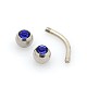 316L Surgical Stainless Steel Rhinestone Ball Eyebrow Rings AJEW-P004-01-3