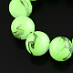 Spray Painted Spherical Glass Round Beads Strand X-DGLA-R035-8mm-01-1
