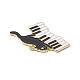 音楽テーマのチャーム  合金エナメルチャーム  ピアノを持つ猫  ゴールドカラー  ホワイト  20x28x1.2mm  穴：2mm X-ENAM-M049-04G-B-3