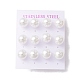 6 paio di orecchini a bottone rotondi con perle di conchiglia EJEW-A067-18B-2