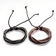 Bracelets de cordon en cuir de style ficelle réglable BJEW-F173-09-1
