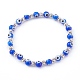 Bracelets extensibles en perles de chalumeau ronds faits à la main X-BJEW-JB05974-02-1