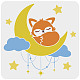 FINGERINSPIRE Moon Fox Stencil 30x30cm Large Cute Animals Stencil Fox Sleeping On The Moon Reusable Stars Clouds Pendants Craft Stencils for Painting on Wood Wall Fabric Home Decor DIY-WH0172-933-1