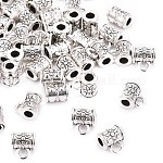 Portadoras charm de plata tibetano perchas, abalorios de fianza, taza, sin plomo y cadmio, plata antigua, aproximamente 5.5 mm de diámetro, 7.5 mm de largo, agujero: aproximamente 2.5 mm