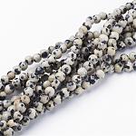 Chapelets de perles en jaspe dalmatien naturelle, ronde, 4mm, Trou: 0.8mm, Environ 86 pcs/chapelet, 15 pouce / brin