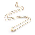 Латунные кабельные цепи ожерелья, золотые, 18 дюйм, 2x1.5 мм