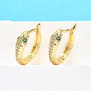 Серьги-кольца из латуни с микропаве из кубического циркония EJEW-H157-07G
