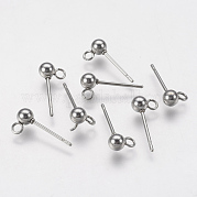 Фурнитура для сережек-гвоздиков из нержавеющей стали 202 STAS-F141-06P-4mm
