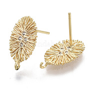 Латунные серьги-гвоздики из циркония KK-T056-03G-NF