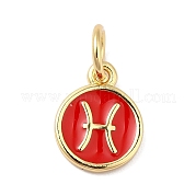 Настоящие 18-каратные позолоченные латунные эмалевые подвески KK-L216-001G-A03