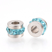 201 Stainless Steel Rhinestone Beads RB-YWC0001-02E