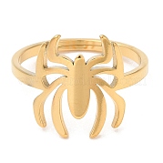 Ion Plating(IP) 304 Stainless Steel Spider Adjustable Ring for Women RJEW-M149-06G